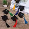 6Pcs Wine Bottle Decoration Tassels Bachelor Cap Doctoral Cap Top Hat Mini Graduation Hat