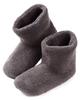 Warm Room Shoes for Indoor Boa Fabric with Heel Size [nicolyfam] Fluffy, Washable, Use, Unisex, (Gray, L)