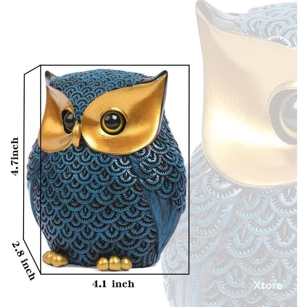 Современная стильная художественная фигурка Lucky Owl из смолы (синий), 1 кусок