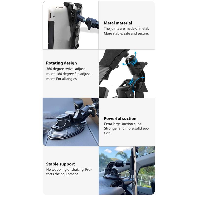 Автомобильный держатель для планшета, подставка для iPad Air 1 2 Mini 2 3 4 Pro 9,7 10,5, универсальное крепление на лобовое стекло для планшетов Samsung Tab с диагональю от 7 до 11 дюймов
