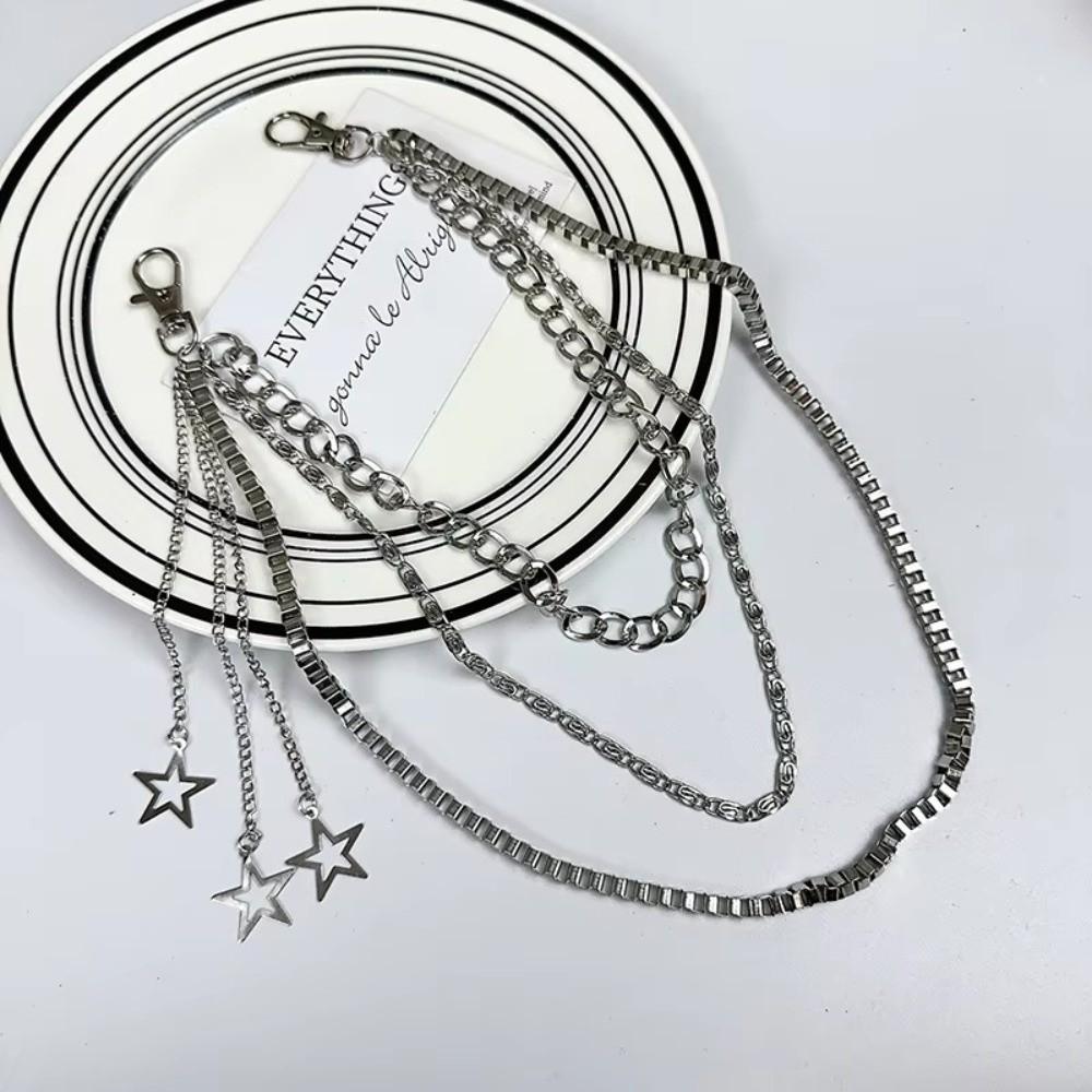 Three Layers Star Pendant Pants Chain Tassel Punk Waist Chain Fashion Hip Hop Chain Rock
