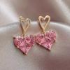 Роскошные серьги из циркония в форме персикового сердца с высоким качеством и простым характером, серьги-подвески в виде розовой капли воды