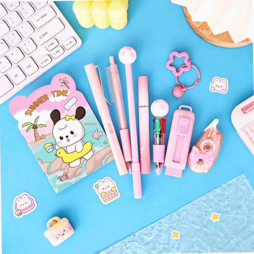 Large Capacity School Stationery Set 6 Color Pens Learning Gift Box Office Supplies