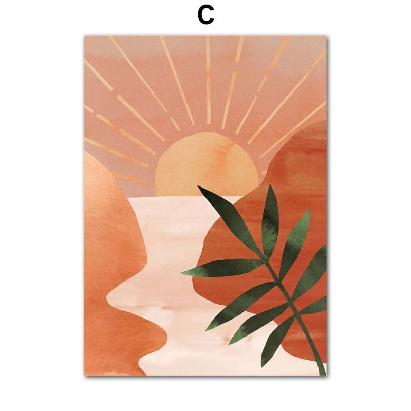 Бохо Абстракция Солнце Ваза Лист Настенная Живопись Холст Картина Скандинавские Абстрактные Плакаты И Принты Картины для Декора Интерьера Гостиной