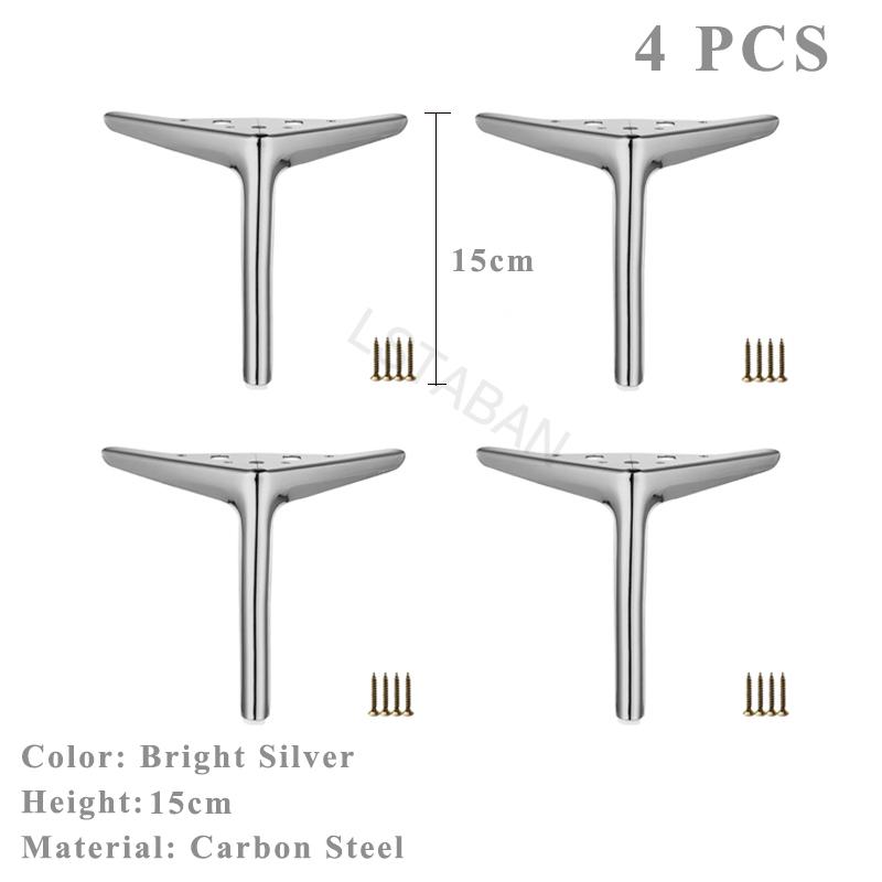 4PCS Metal Furniture Legs TV Cabinet Bed Coffee Table Leg Black Gold Silver Desk Stool Chair Foot Sofa Hardware Replacement Leg