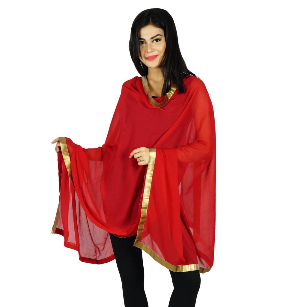 Повязка на шею Длинный палантин из смеси шифона Dupatta Женская одежда Индийские шарфы Chunni