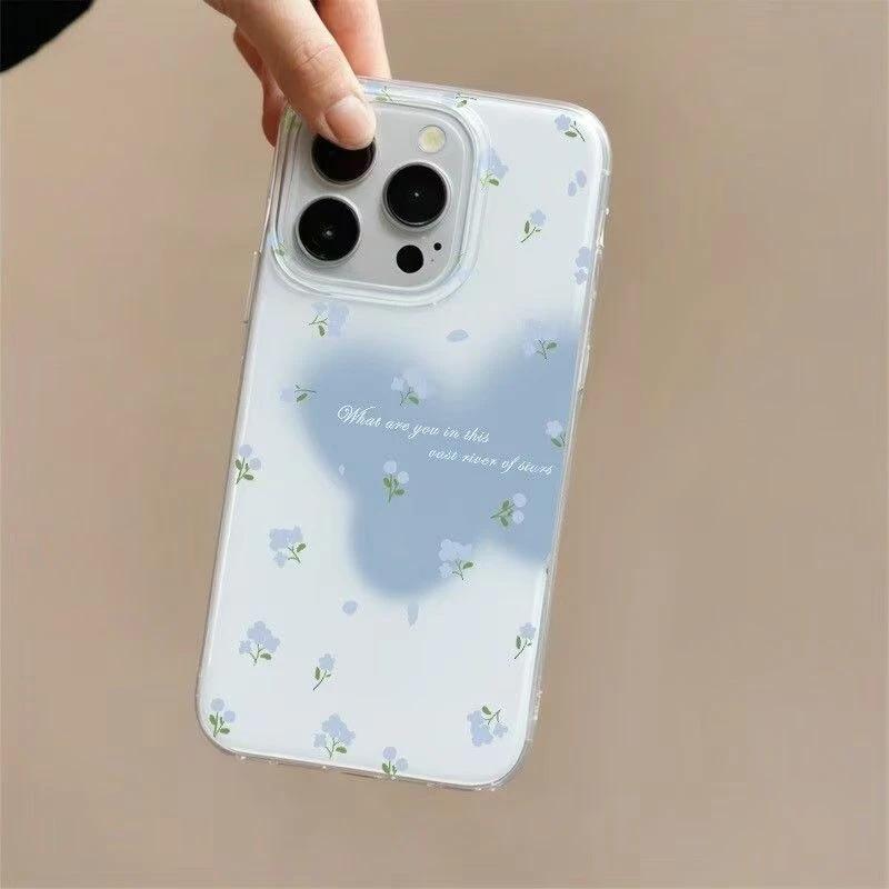 Ins цветочный размытый бабочка подходит для Apple iPhone16/17 чехол для мобильного телефона Air14 личность 13IMD15