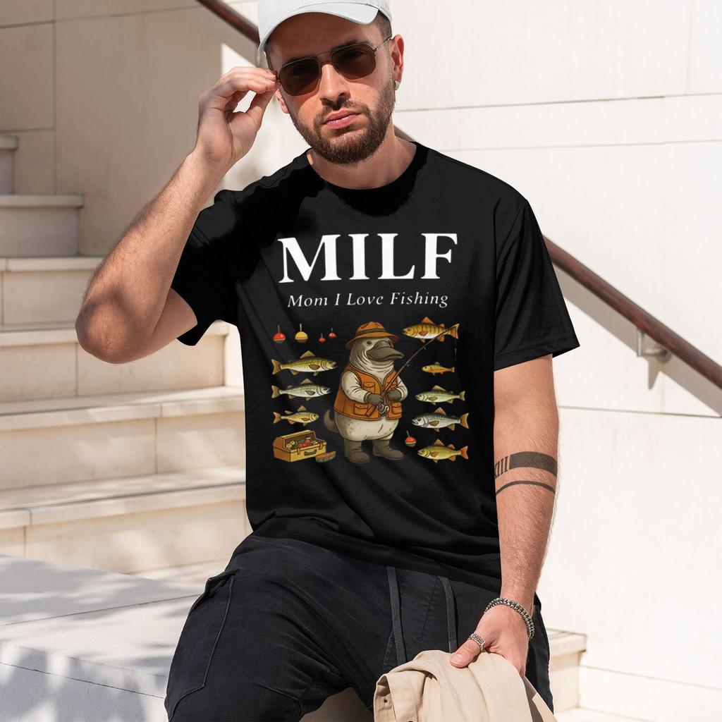 2026 New Vintage Funny Tee For Fishing Loving Moms High Quality Cotton Casual Streetwear Tshirt Unisex