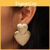 Earrings Metal Heartshaped For Women Fashion Geometric Design Wedding Gift