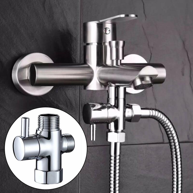 Equipment Supply Diverter Valve Replacement Rotating joint Shower Head T-Adapter 3 Ways Chrome Plated Brass Faucet