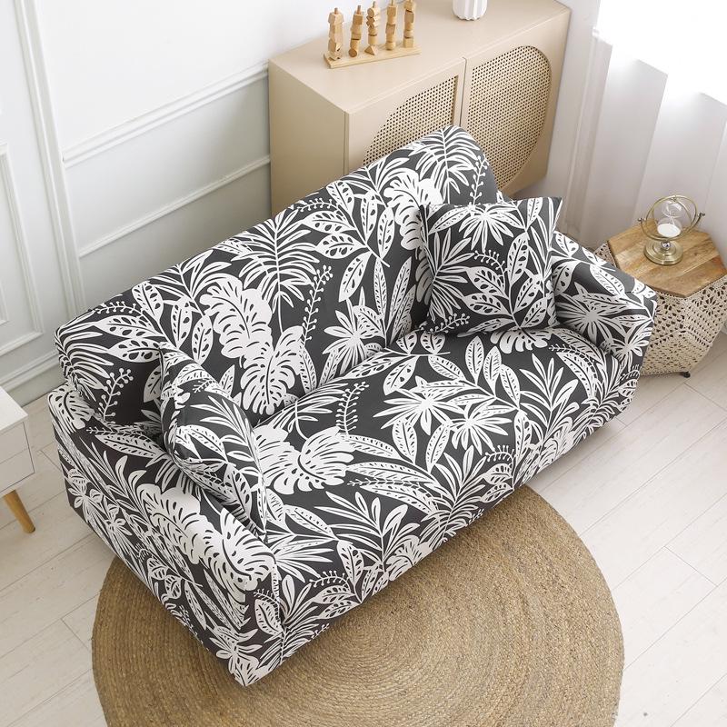Эластичный универсальный чехол для одноместного, двухместного или трехместного дивана, в комплект входит защитный чехол для подушки.