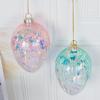 2 шт. пасхальное стеклянное яйцо, подвесное украшение со шнурком, многоразовое розовое, синее, зеленое, прозрачное яйцо, пасхальный фестиваль, орнамент, кулон, праздничные подарки