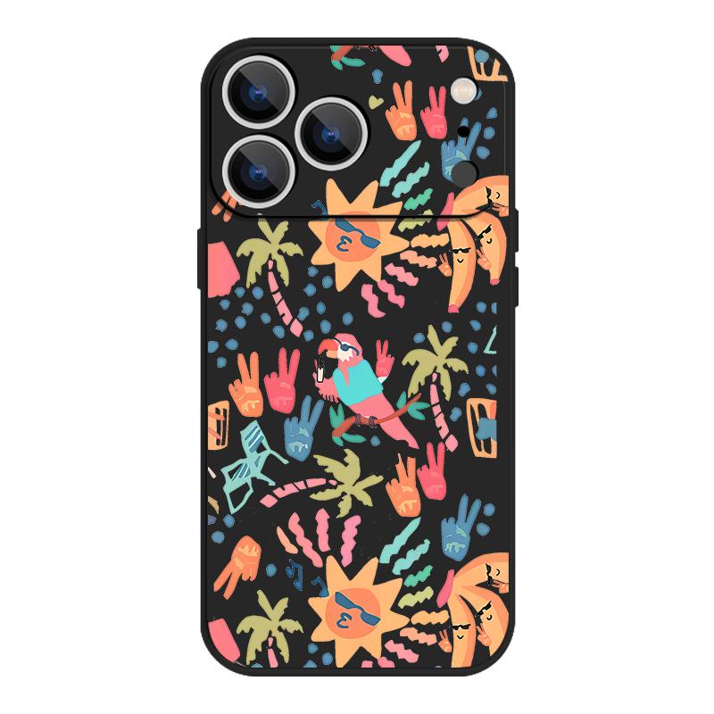 Чехол для iPhone 17 Pro Max Цветной Мультяшный Рисунок Мягкий Силиконовый Чехол с Ремешком Для iPhone 16 Pro Max Чехол iPhone 15 14 13 12 11 16E Air