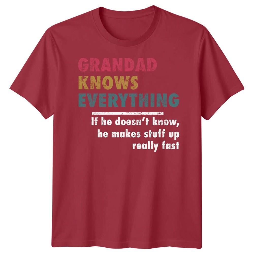 Unisex Grandad Knows Everything Funny Fathers Day Tshirt Tee Best Dad Ever Papafd