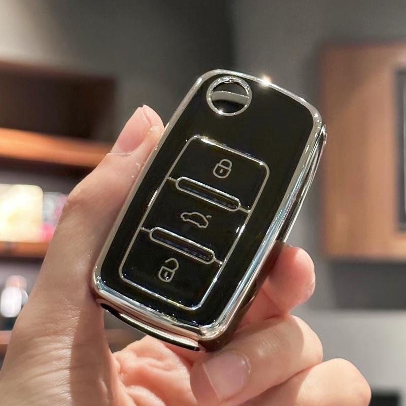 Чехол для ключей из ТПУ, брелок для VW Volkswagen Jetta Beetle Tiguan, мягкие полные чехлы из ТПУ, протектор для ключей Golf Passat GTI