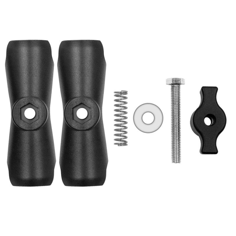 1 Inch Ball Head Combo Mount Holder with Double Socket Arm & Round Square Diamond AMPS Base Adapter for Gopro Camera Car Mount