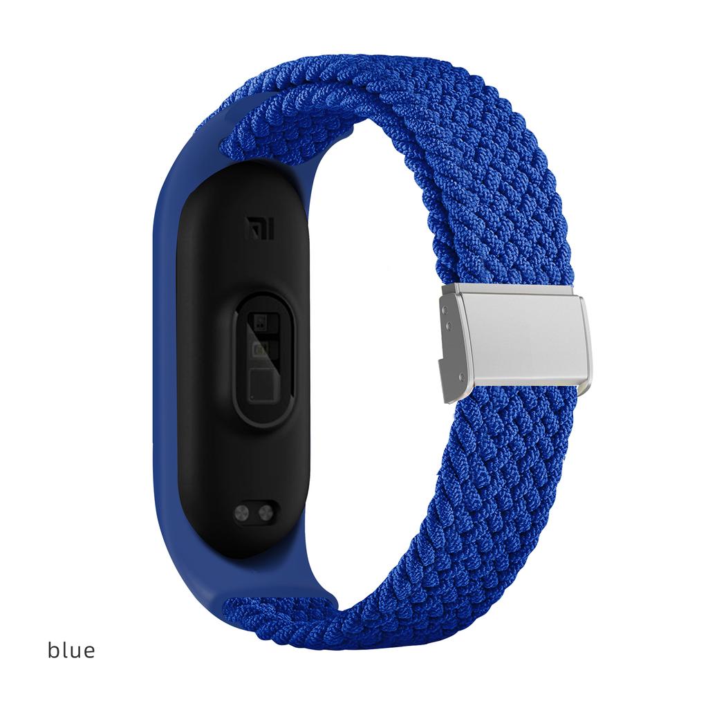 Браслет для Mi band 7 Ремешок Эластичный регулируемый металлический Плетеный нейлон Miband4 miband 5 correa pulseira для xiaomi Mi band 4 3 5 6