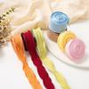 10 Yards Wrinkled Lace Edge Ribbons Flower Packing DIY Bow Hair Accessories Handmade Decoration Fabric Silk Ribbon