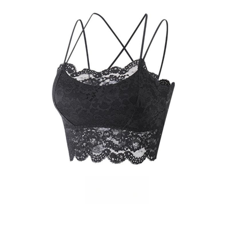 Летний кружевной топ-труба с обхватом груди, сексуальная майка с красивой спиной, женский топ без косточек для ношения на улице и в качестве нижнего белья, защищающий от просвечивания