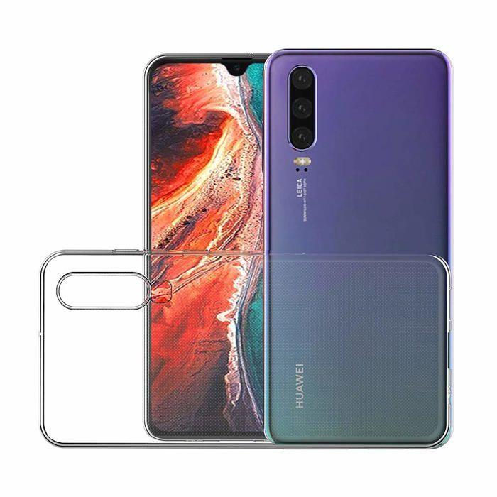 Coque et tour de cou pour Huawei P30 - TPU Souple Transparent Cordon Noir réglable Phonillico®
