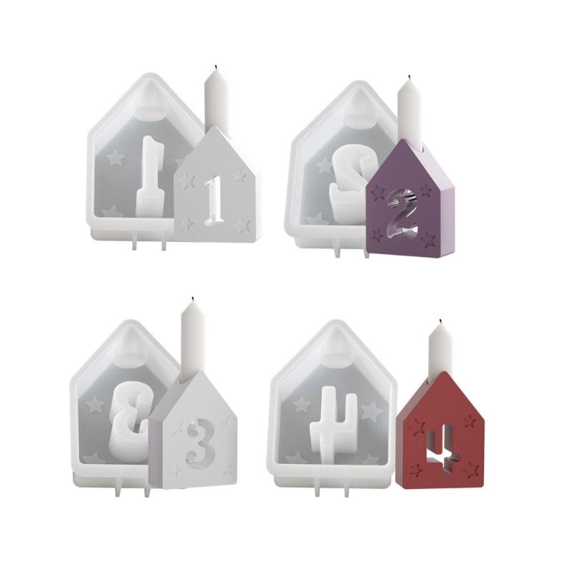 4pcs Creative Flexible Silicone Mold for Number Candle and Ambients Lights Decoration for Birthdays and Celebrations