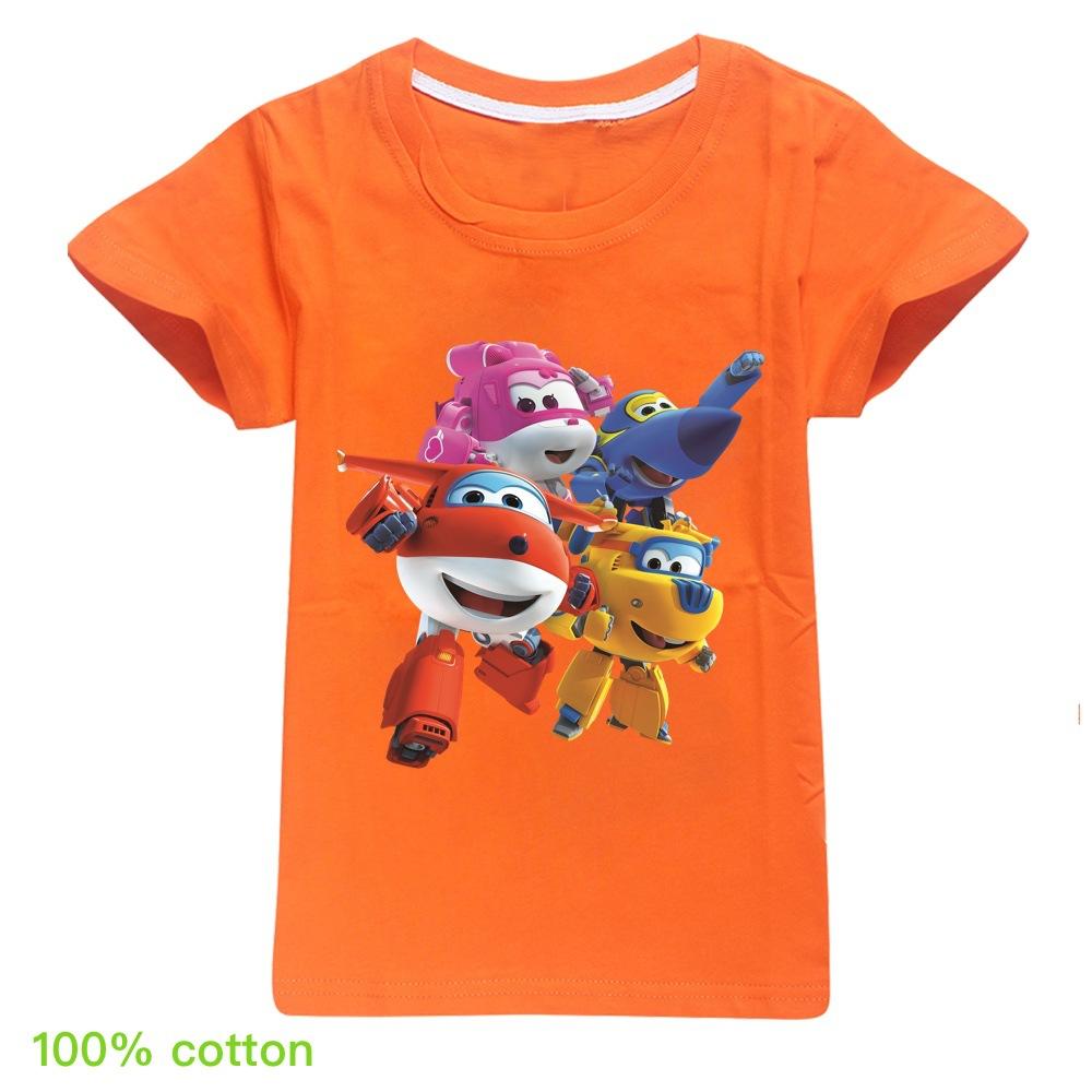 Baby Funny O-Neck Tshirt Toddler Summer Boys Cartoon Super wings T-shirt 3D Printed Baby Girls Streetwear Children Kids Clothes