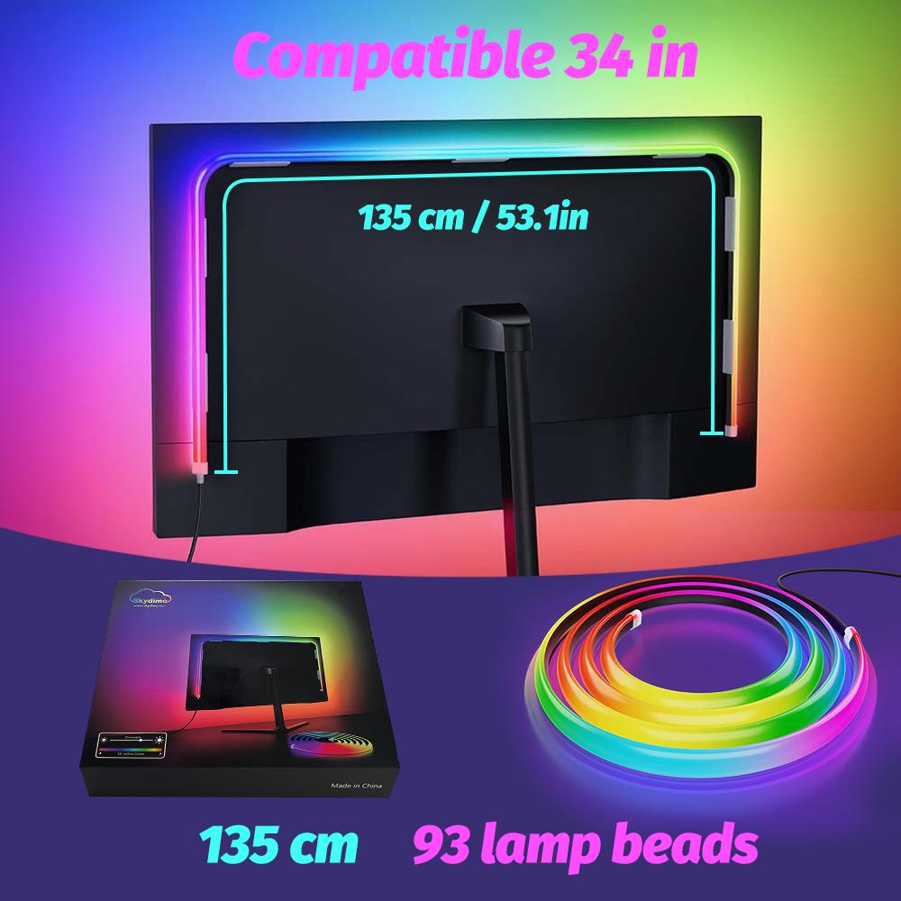 LED Strip Sync Lights Bar Smart Gaming Ambient Light Computer Backlight Strip App Control Music/Color Sync Bedroom Decor