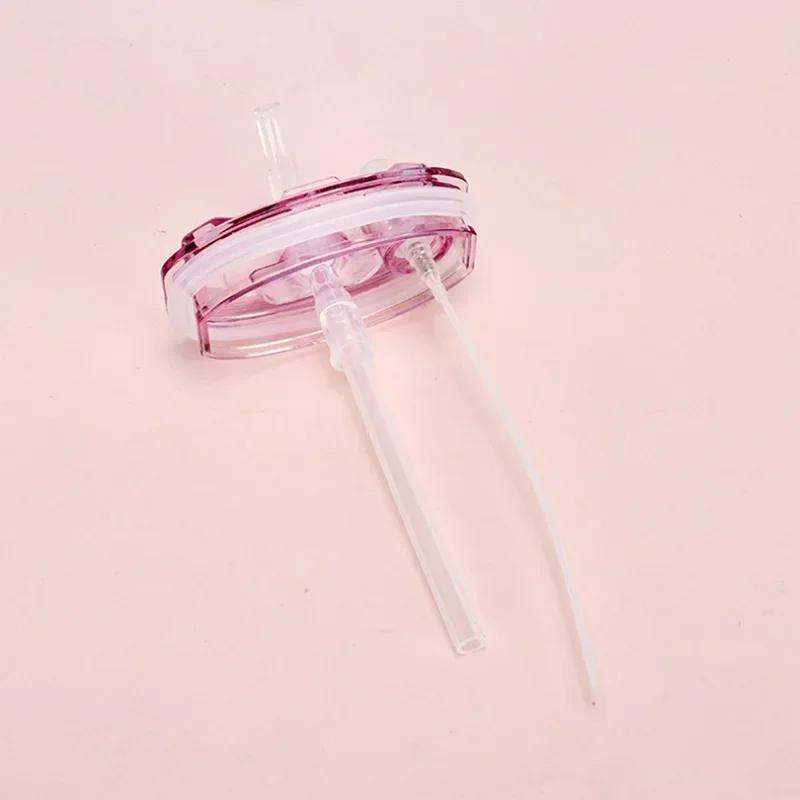 450ml Donut Shape Cup Kids Luminous Plastic Drink Water Bottle with Straws Cartoon Spray Bottle for Kids Outdoor Water Bottle