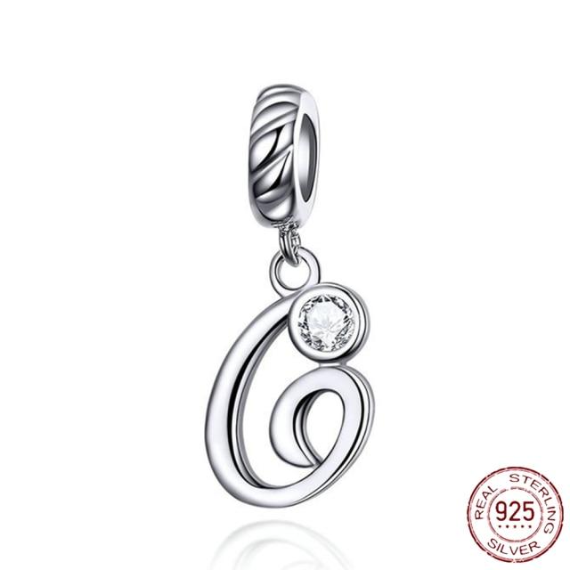 Браслет-подвеска из серебра 925 пробы с буквами AZ и буквами, бусины с именем для женщин, DIY кулон, изготовление ювелирных изделий