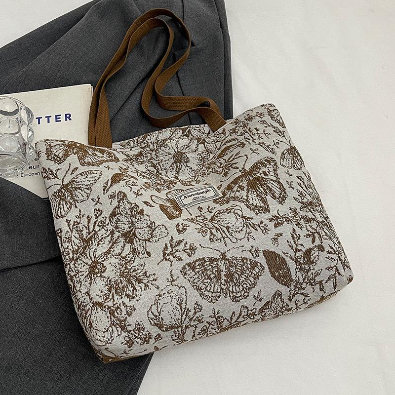 Вместительная одноплечевая сумка для женщин Новая холщовая сумка для женщин Ins Универсальная сумка-тоут для покупок и поездок на работу для женщин