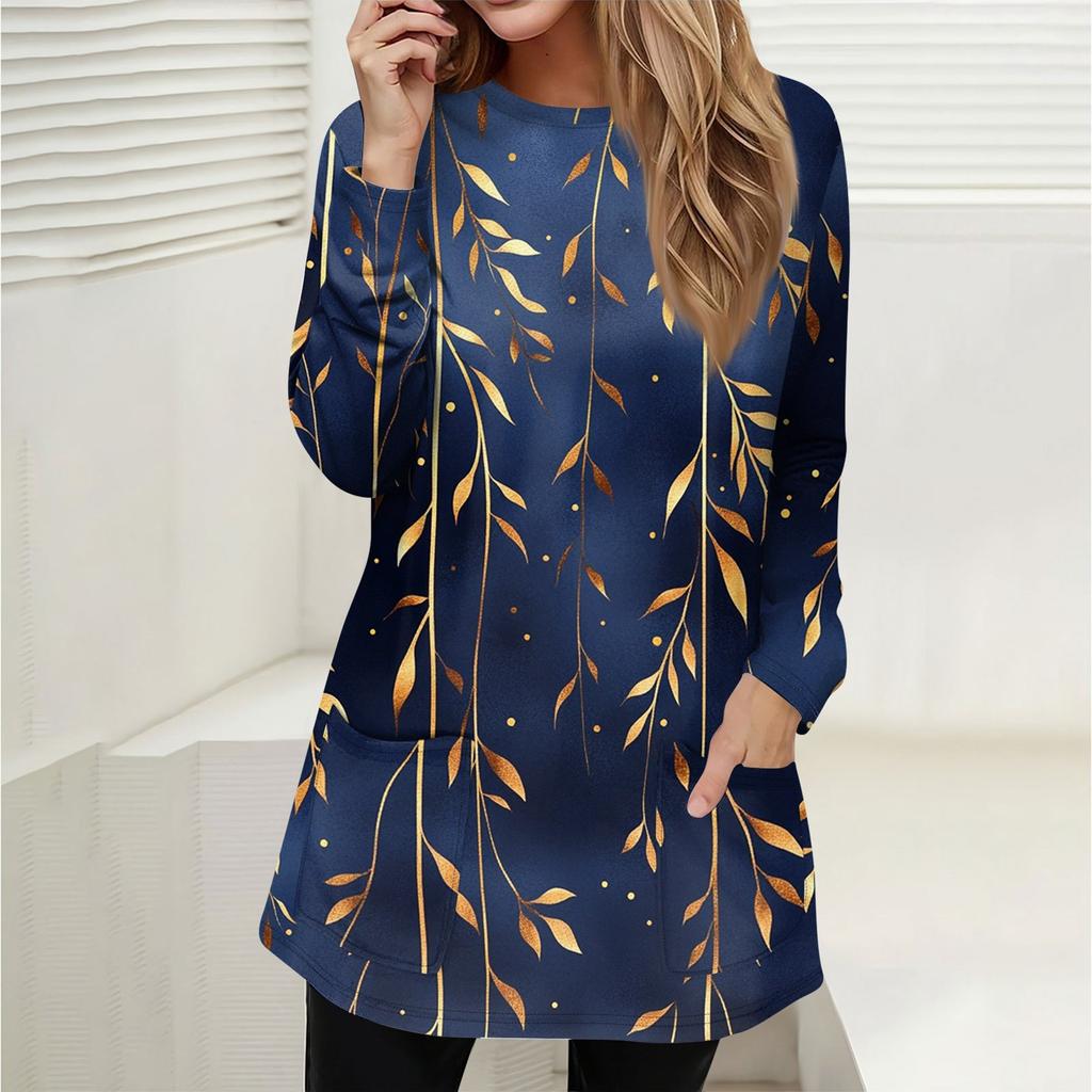 Женская толстовка, пуловер, спортивная одежда, карман, принт, повседневный топ с круглым вырезом и длинными рукавами