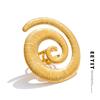 Arrivals Golden Stainless Steel Twisted Geometric Open Ring Stylish Unique Texture Charm Jewelry Accessories Gift
