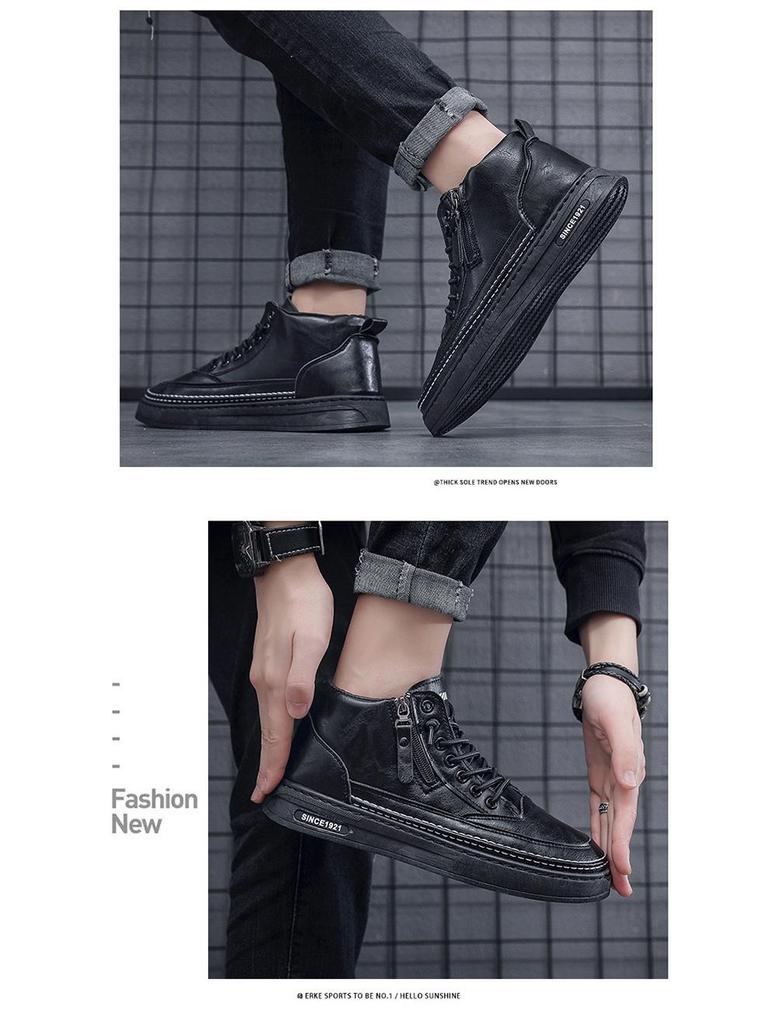 Мужские осенние высокие дышащие нескользящие ботинки Martin — универсальная рабочая обувь в корейском стиле