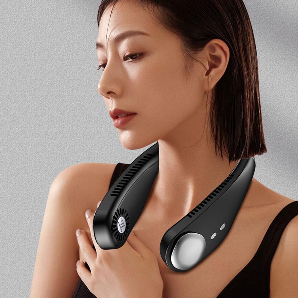 Новый портативный летний вентилятор с воздушным охлаждением, USB аккумуляторная, безлопастный, бесшумный, спортивные вентиляторы с шейным ремешком для наружного охлаждающего вентилятора, кондиционера