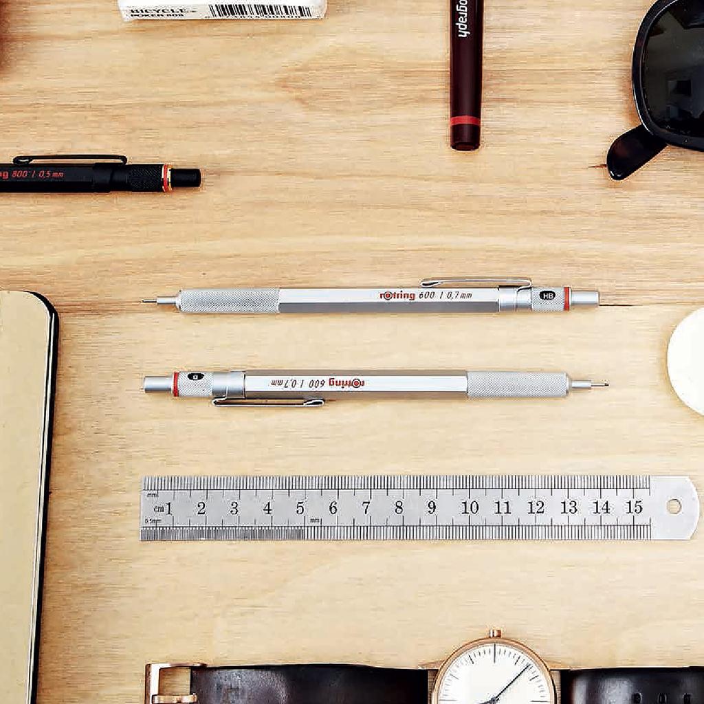 Rotring Механический карандаш 600, матовый красный, 0,5 мм - Премиальный немецкий чертежный карандаш, пишущий инструмент профессионального качества