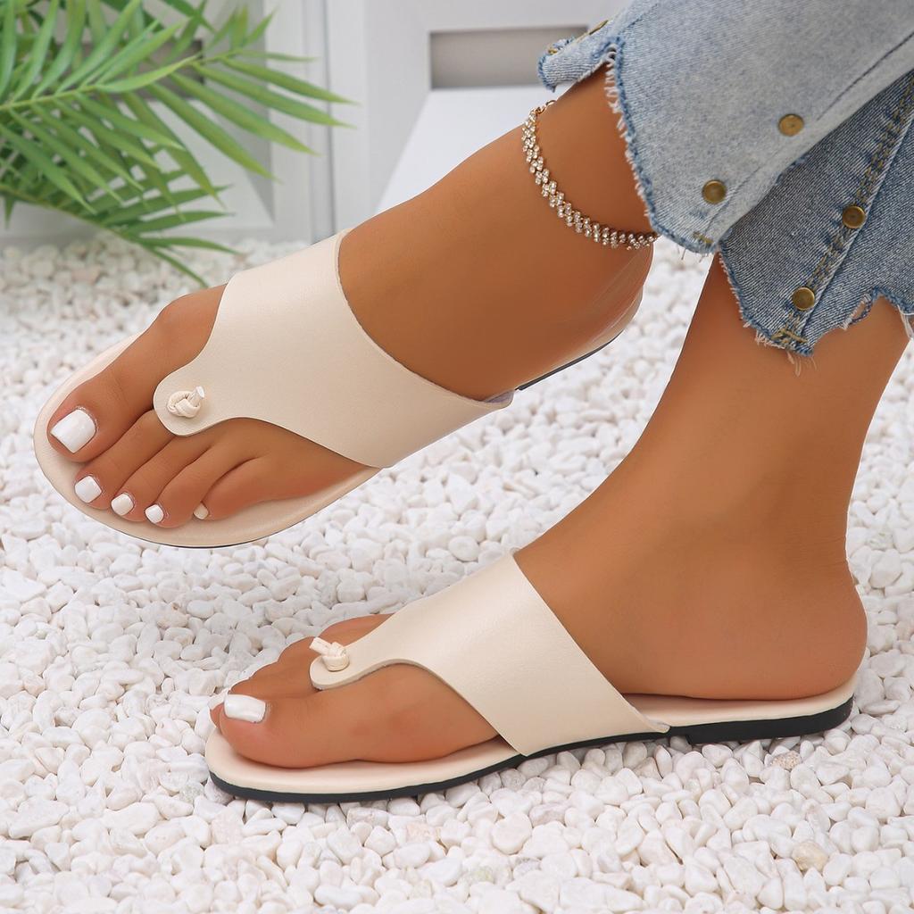 Large Size Women's Flip-flops Shoes 2025 Summer New Flat-bottomed Comfortable Beach Cool Slippers Women