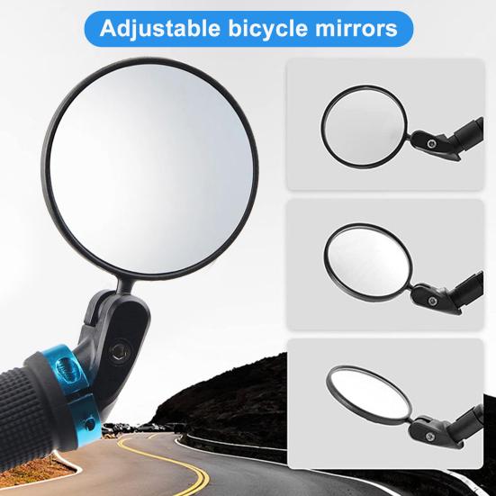 1 Pair Bicycle Rearview Mirrors Convex Lens Adjustable Wider View Cycling Rear View Mirrors Bike Supplies