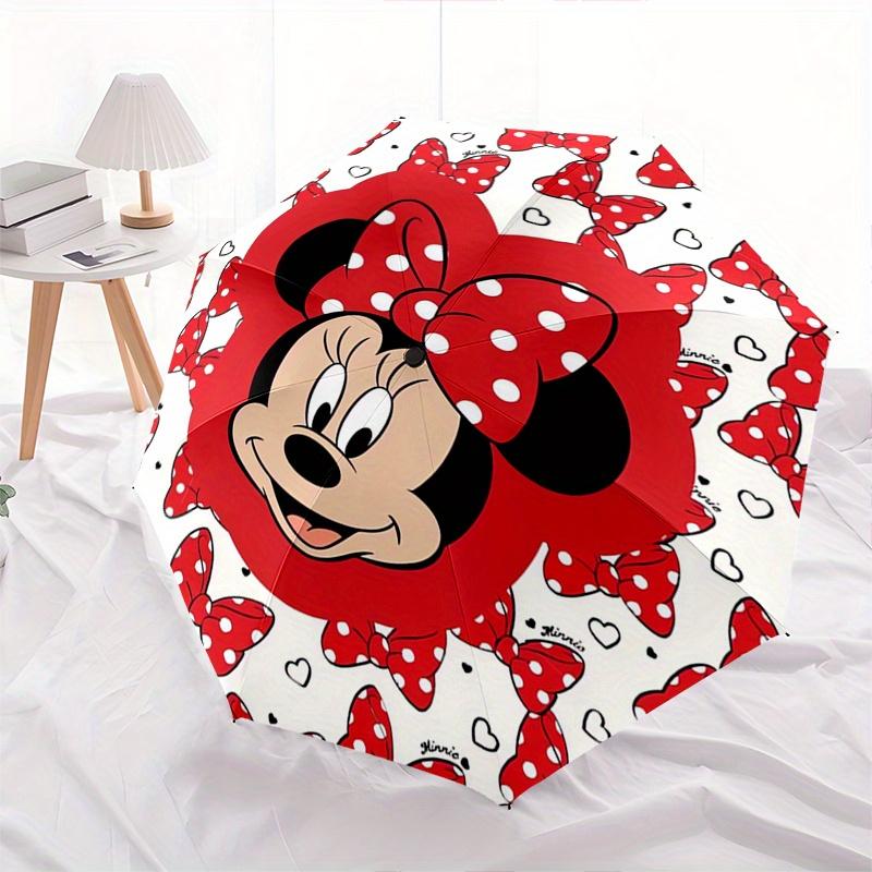 1pc Minnie Mouse, Automatic Folding Umbrella: Compact 8 Bone Design Cartoon Outdoor Travel Companion, Business Umbrella, Christmas Valentine