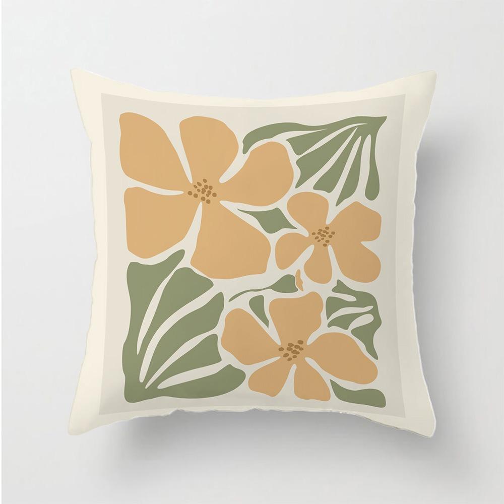 Modern Daisy Flower Peach Skin Pillow Cover 2D Flat Printed Cushion Case For Living Room Sofa Bedroom Home Decor 45X45Cm New