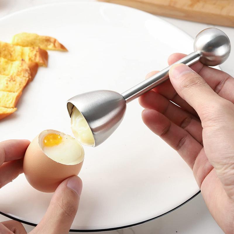 Egg Topper Cutter Shell Opener Boiled Egg Cracker Scissors Stainless Steel Egg Cups Holder Eggshell Cutter Kitchen Accessories