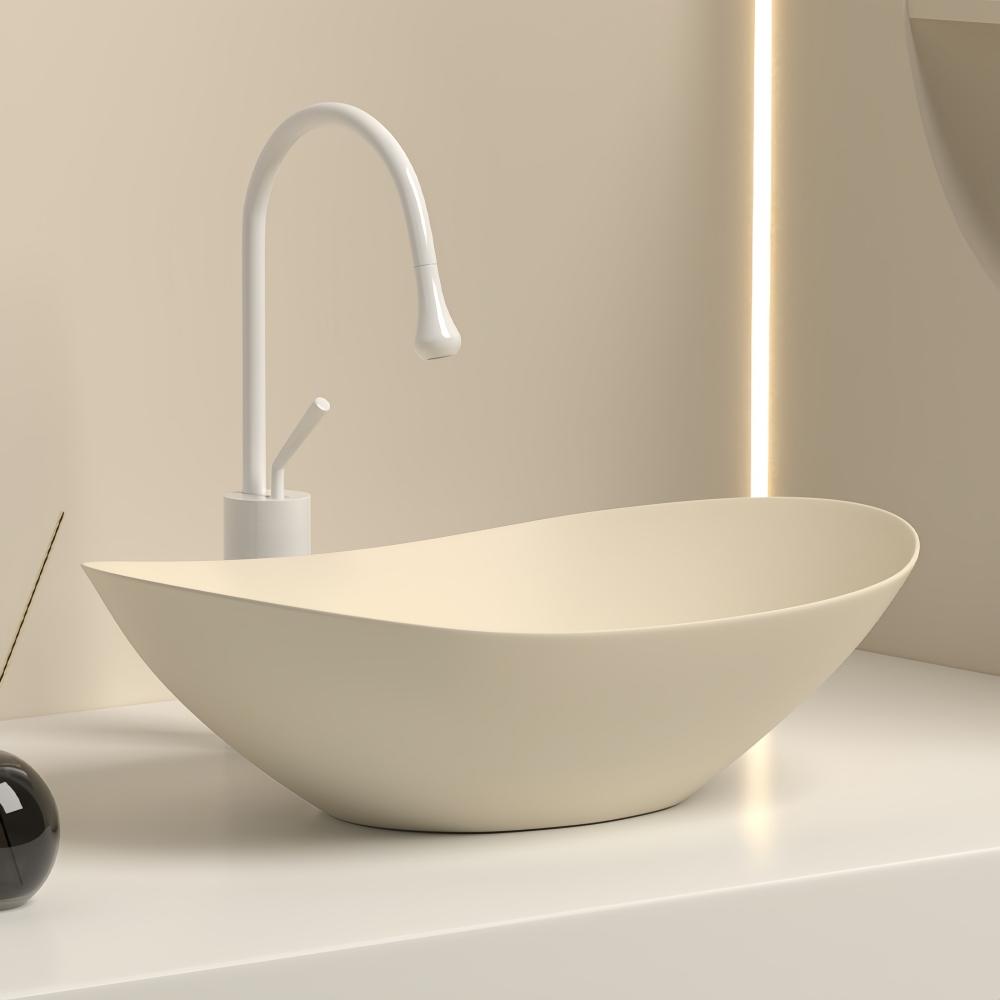 Современная овальная керамическая раковина для ванной комнаты, 16,3"X9,8" - элегантная раковина для ванной комнаты со сливными принадлежностями (Кран в комплект не входит)