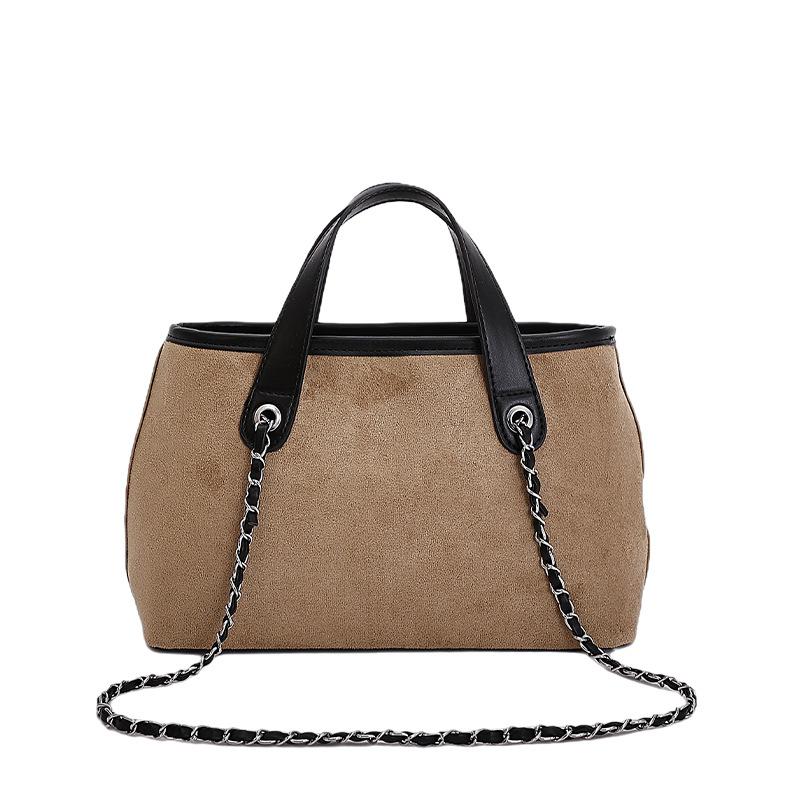 Сумка большой вместимости женская 2025 новая модная ручная сумка ретро замшевая цепочка сумка через плечо сумка-тоут для通勤