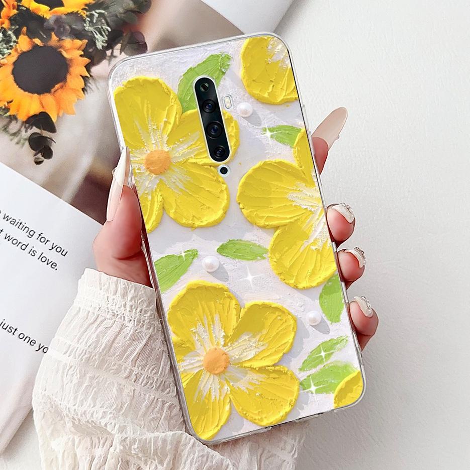 Чехол для Oppo Reno 2 Reno 2F 2Z Стильный Чехол с Рисунком Цветов Мягкий Тонкий Чехол для Телефона Для Oppo Reno2 F Z Reno2F Reno2Z Fundas Coque