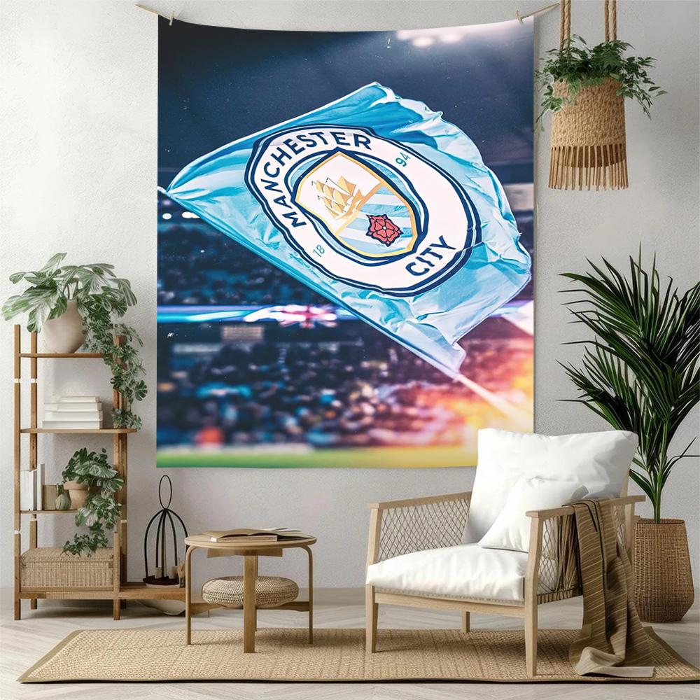 Manchester City Wall Decor Tapestry Art For Pet Memorial Birthdaywedding Party Backdrop Family Gift