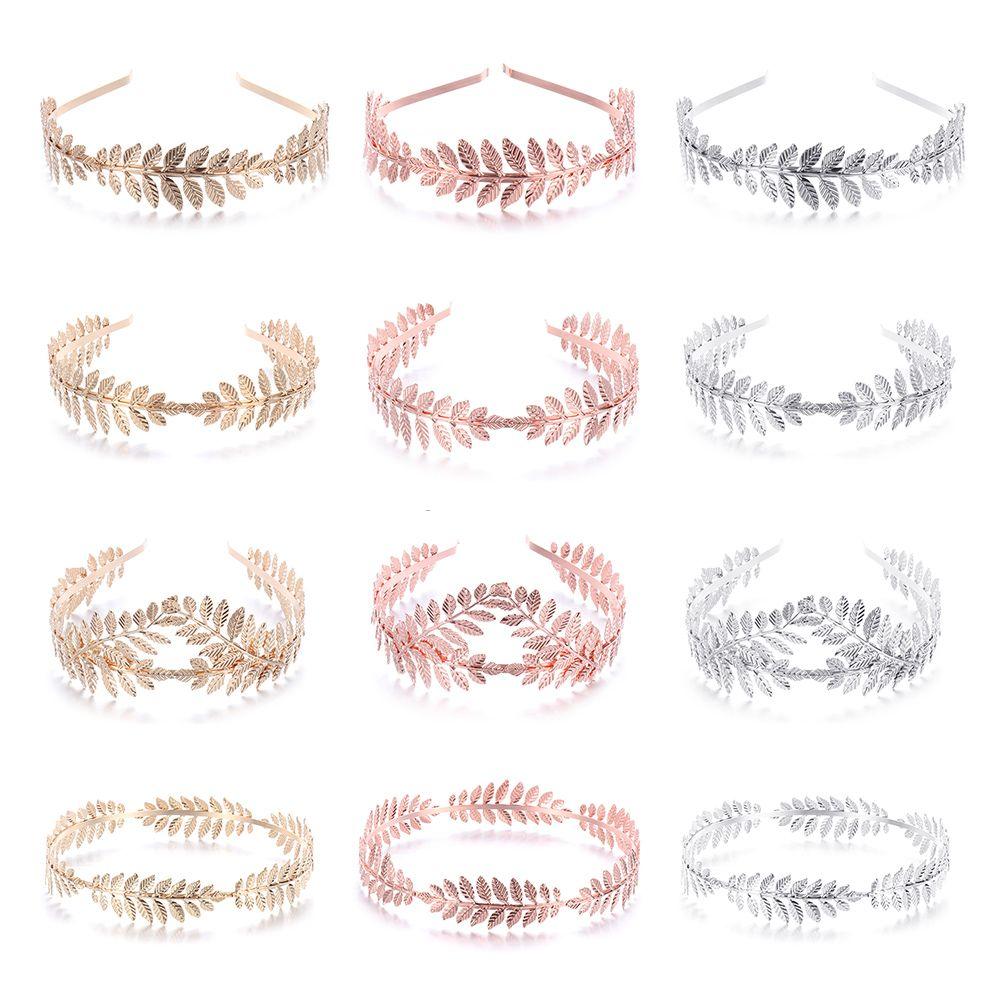 Тиара Головной убор Повязки для волос Золотые листья Венок Листья Обруч для волос Свадебная Корона для волос Свадебные Повязки на голову