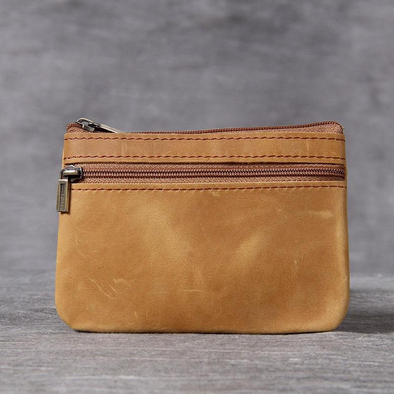 Первый слой из воловьей кожи, мини-держатель для карточек, новый ретро кожаный чехол ручной работы для водительских прав, сумка для монет, сумка на молнии, тонкие чехлы, кошелек