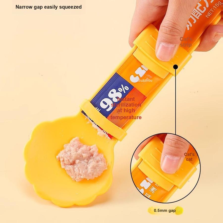 Cat Squeeze Bottle Feeder with Spoon for Cat Food, Pet Treats, and Food Scoops