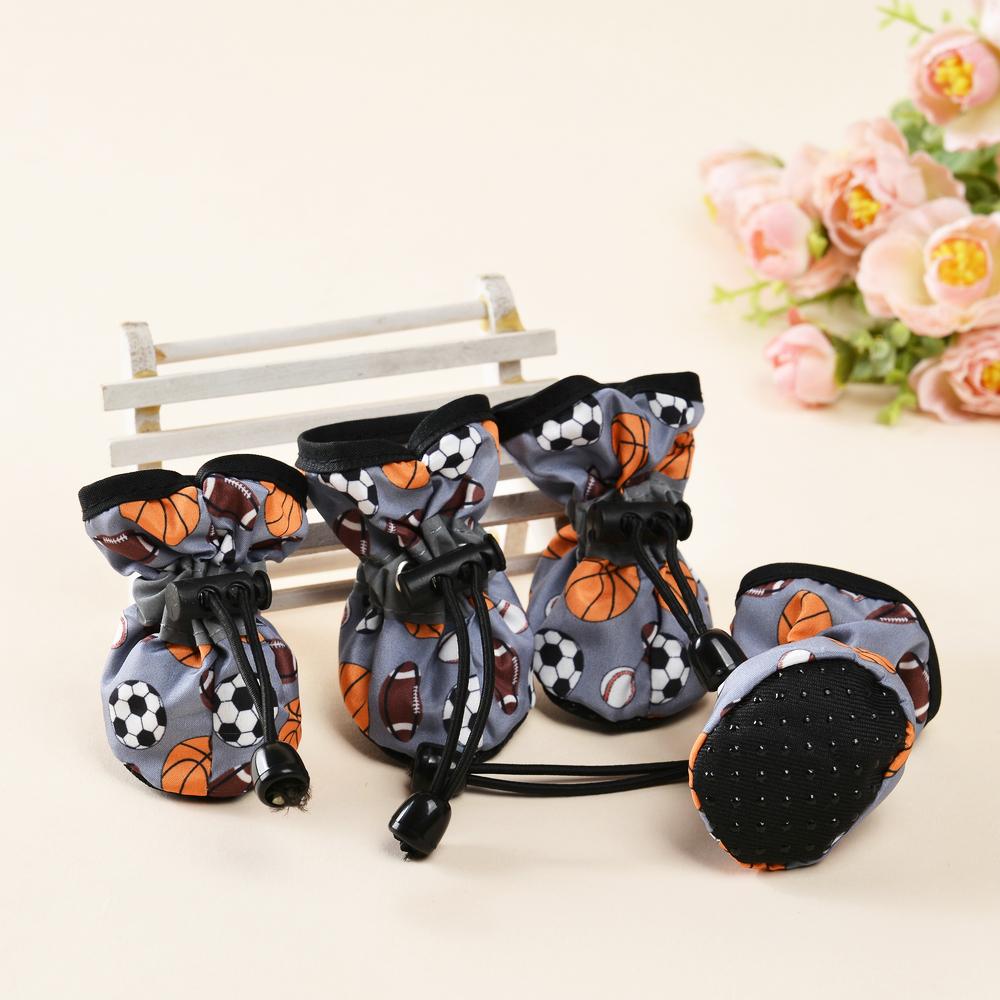 4 шт. Обувь для домашних собак Водонепроницаемые носки для щенков Маленькие Средние Собаки Кошка Теплые Зимние Нескользящие Ботинки Домашняя Обувь для Дождя Йорки Кроссовки