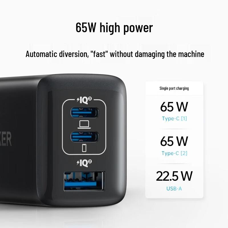 Быстрое зарядное устройство Anker 65 Вт GaN USB-C