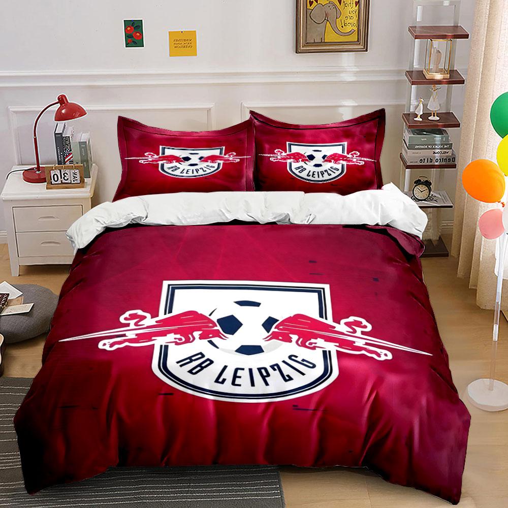 Red bulls and soccer ball. Bedding sets Duvet cover sets Duvet covers Pillowcases(1*Duvet Cover 2*Pillowcases without duvet insert)
